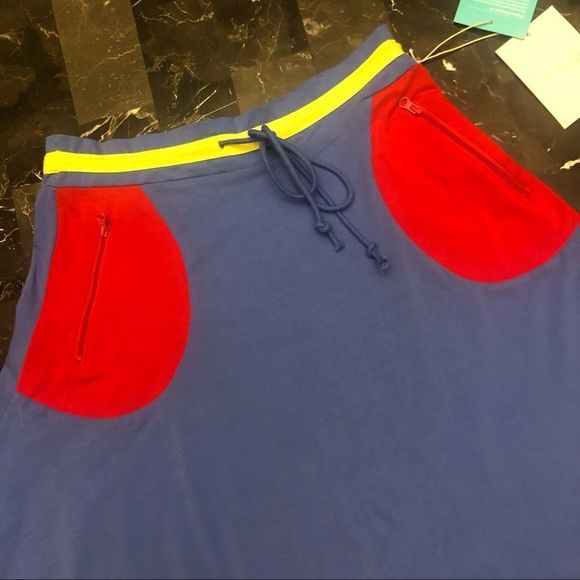 Stephen Burrows 20th Anniversary NWT Blue w red & yellow Mini Flare Skirt Size S - Picture 3 of 9